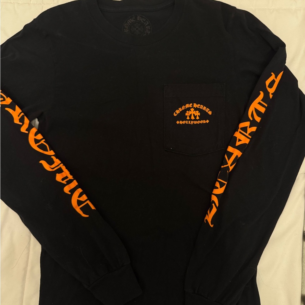 Chrome Hearts Black and Orange Long Sleeve Tee